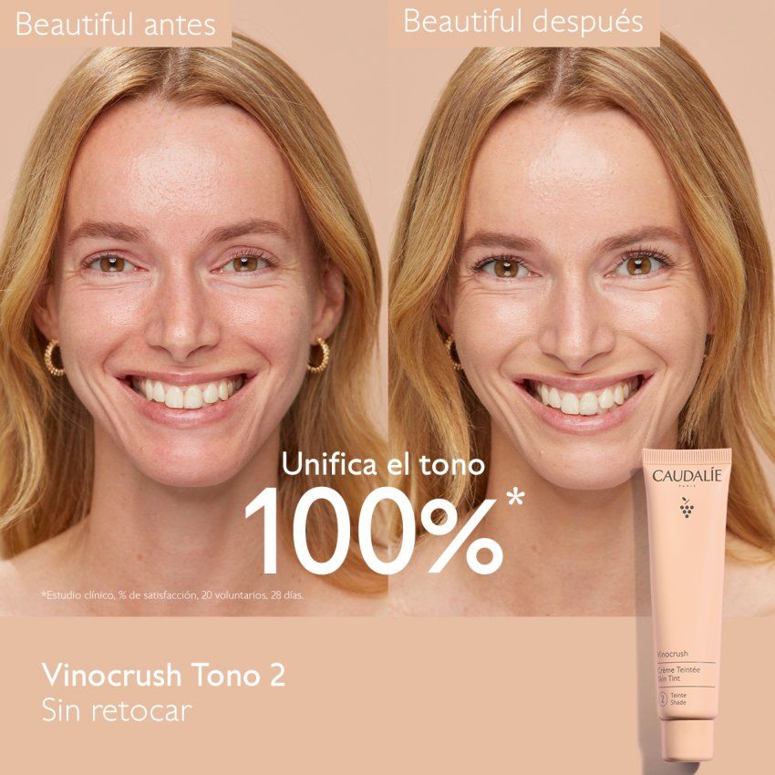 2 Vinocrush Crème Teintée 2 Before after Caudalie ES