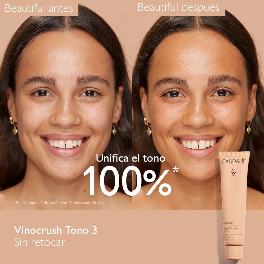 2 Vinocrush Crème Teintée 3 Before after Caudalie ES