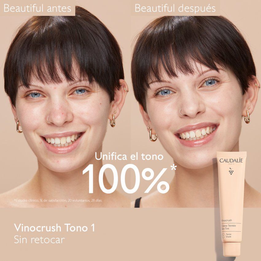 2 Vinocrush Crème Teintée 1 Before after Caudalie ES