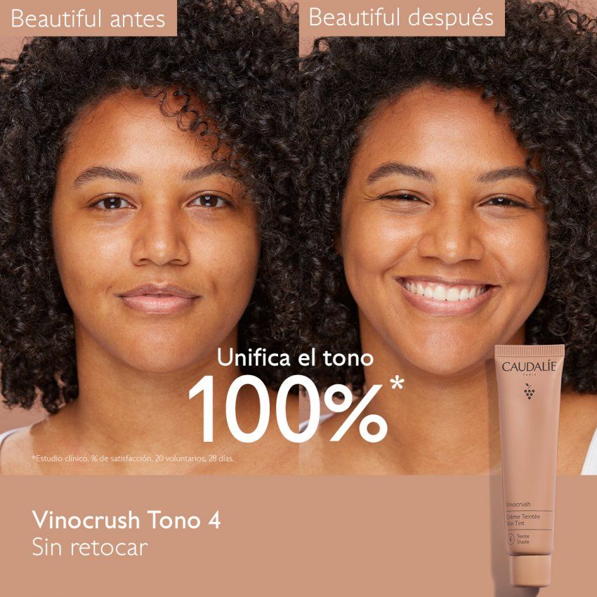 2 Vinocrush Crème Teintée 4 Before after Caudalie ES